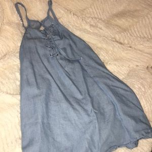 High neck lace up top